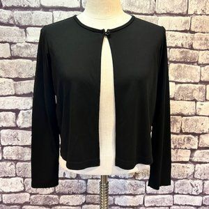 Talbots Black 1 Button Long Sleeve Cardigan Sweater Size S